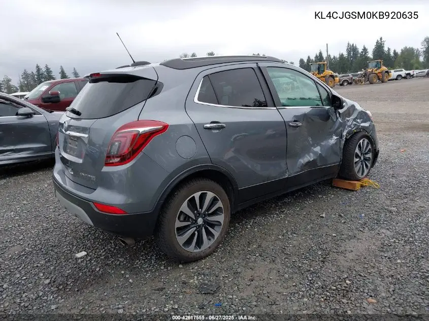 2019 Buick Encore Awd Essence VIN: KL4CJGSM0KB920635 Lot: 42617559