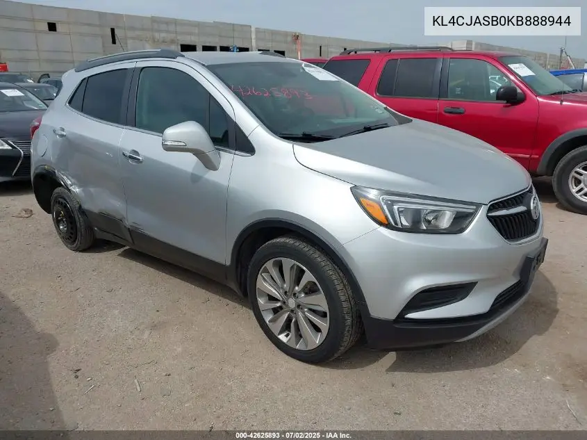 2019 Buick Encore Fwd Preferred VIN: KL4CJASB0KB888944 Lot: 42625893