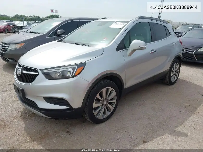 2019 Buick Encore Fwd Preferred VIN: KL4CJASB0KB888944 Lot: 42625893