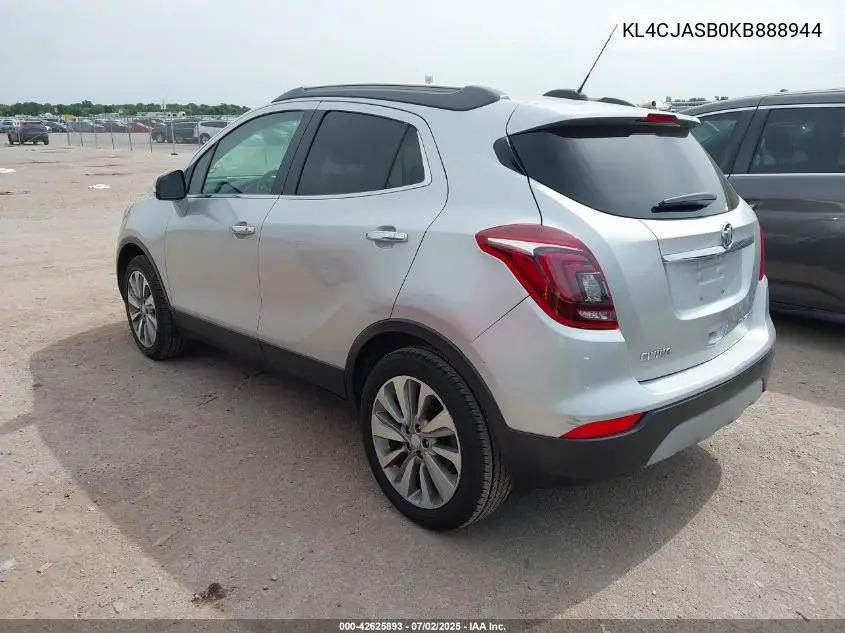 2019 Buick Encore Fwd Preferred VIN: KL4CJASB0KB888944 Lot: 42625893