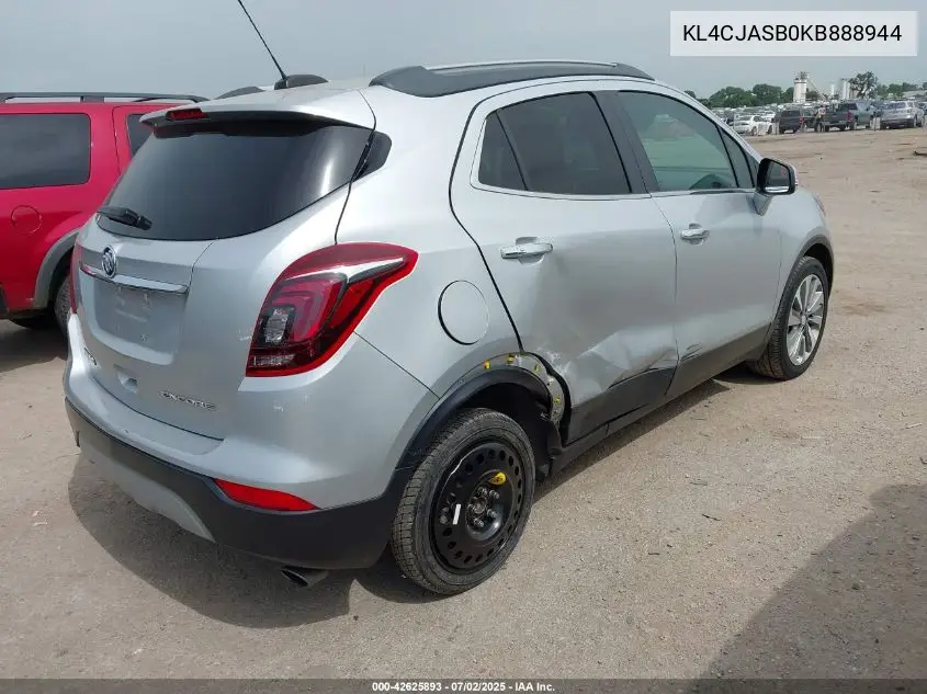 2019 Buick Encore Fwd Preferred VIN: KL4CJASB0KB888944 Lot: 42625893