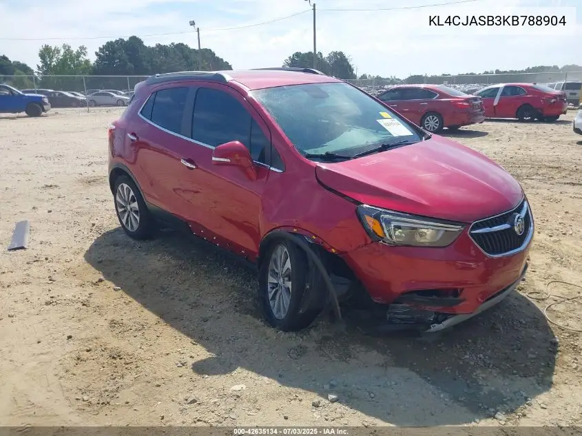 2019 Buick Encore Fwd Preferred VIN: KL4CJASB3KB788904 Lot: 42635134