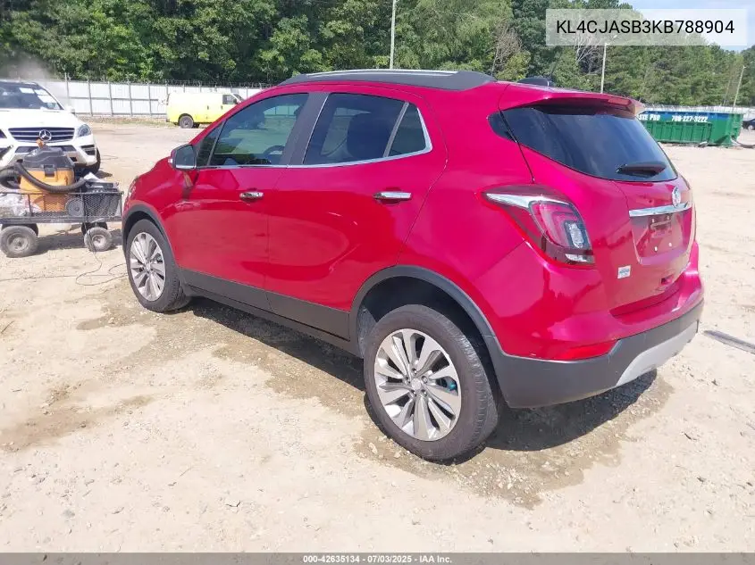 2019 Buick Encore Fwd Preferred VIN: KL4CJASB3KB788904 Lot: 42635134