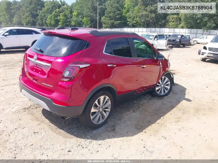 2019 Buick Encore Fwd Preferred VIN: KL4CJASB3KB788904 Lot: 42635134