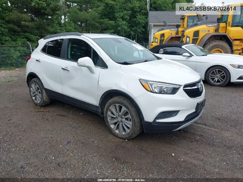 2019 Buick Encore Awd Preferred VIN: KL4CJESB5KB702614 Lot: 42635798