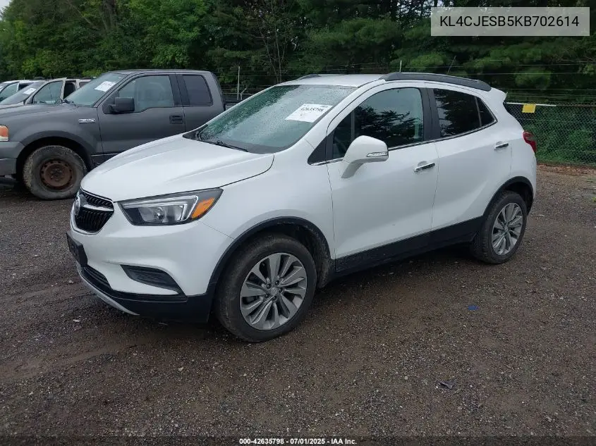 2019 Buick Encore Awd Preferred VIN: KL4CJESB5KB702614 Lot: 42635798