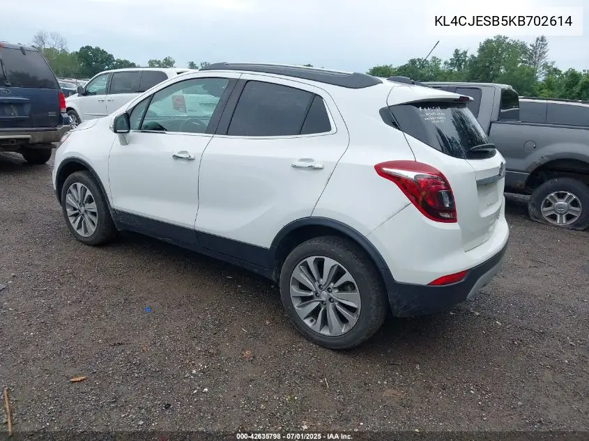 2019 Buick Encore Awd Preferred VIN: KL4CJESB5KB702614 Lot: 42635798