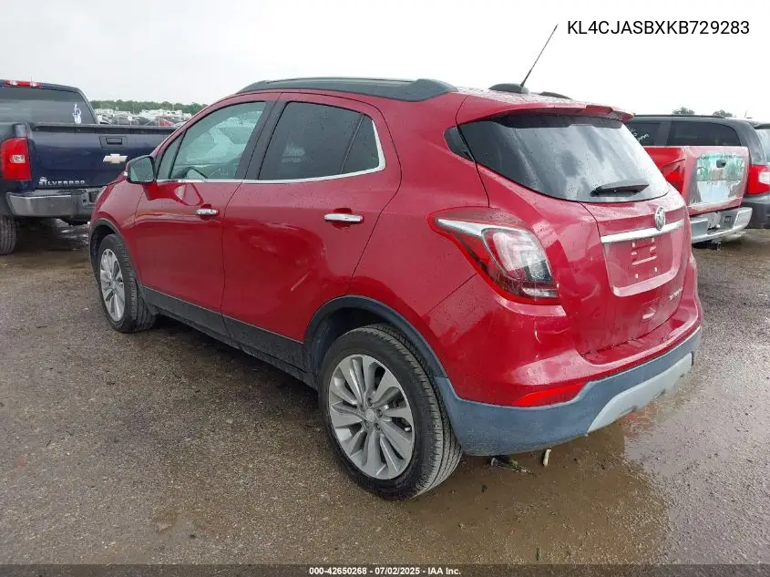 2019 Buick Encore Fwd Preferred VIN: KL4CJASBXKB729283 Lot: 42650268