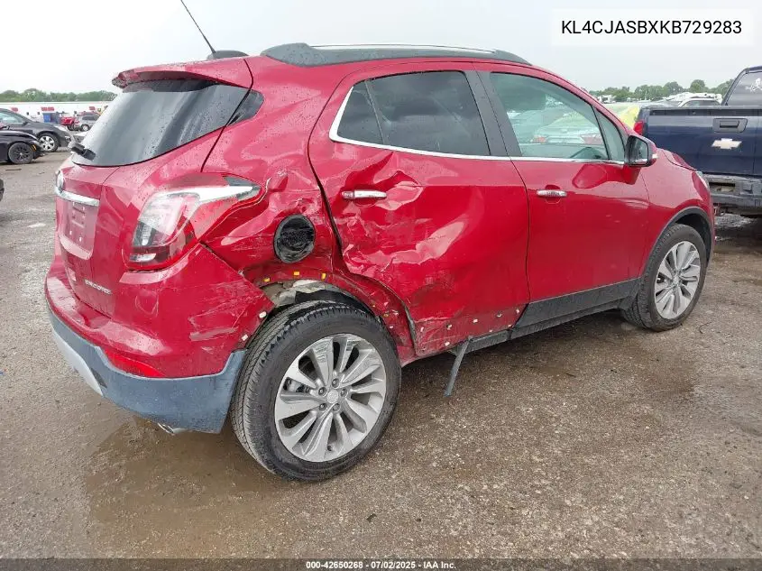 2019 Buick Encore Fwd Preferred VIN: KL4CJASBXKB729283 Lot: 42650268