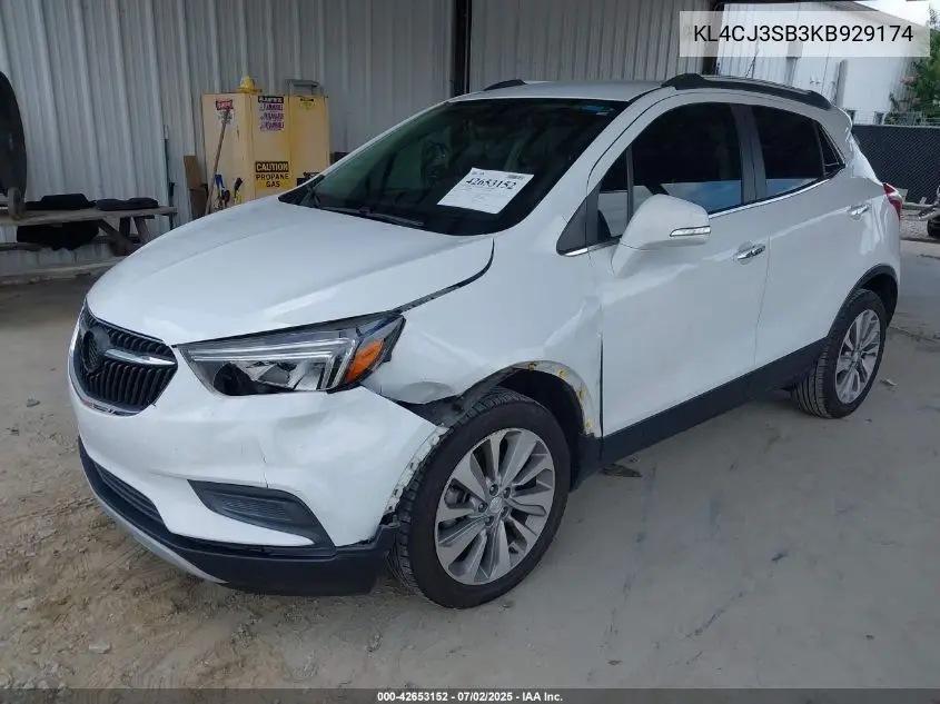 2019 Buick Encore Fwd1Sv VIN: KL4CJ3SB3KB929174 Lot: 42653152
