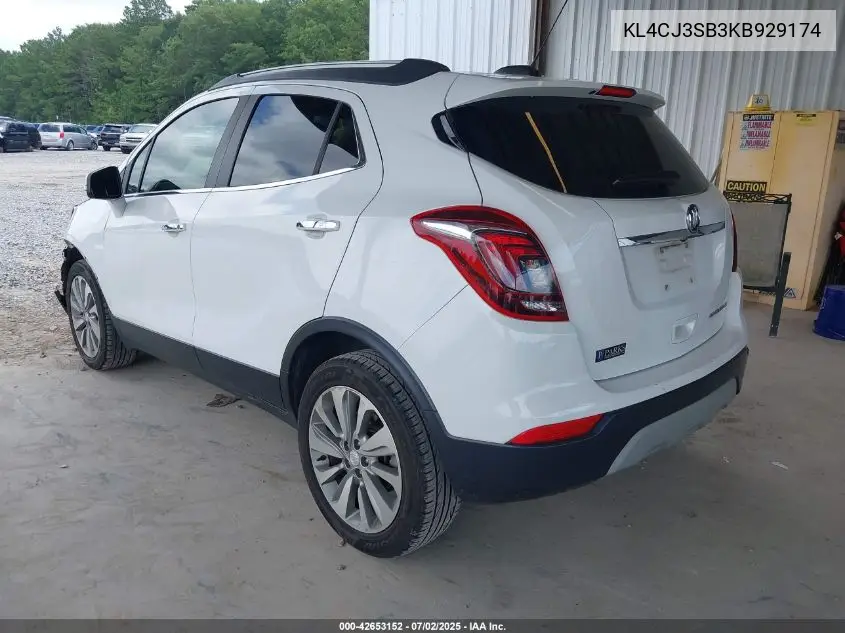 2019 Buick Encore Fwd1Sv VIN: KL4CJ3SB3KB929174 Lot: 42653152