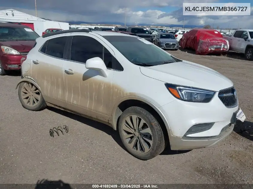 2021 Buick Encore Awd Preferred VIN: KL4CJESM7MB366727 Lot: 41692409