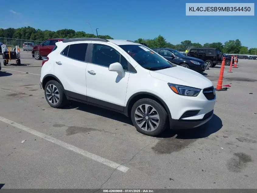 2021 Buick Encore Preferred VIN: KL4CJESB9MB354450 Lot: 42605668