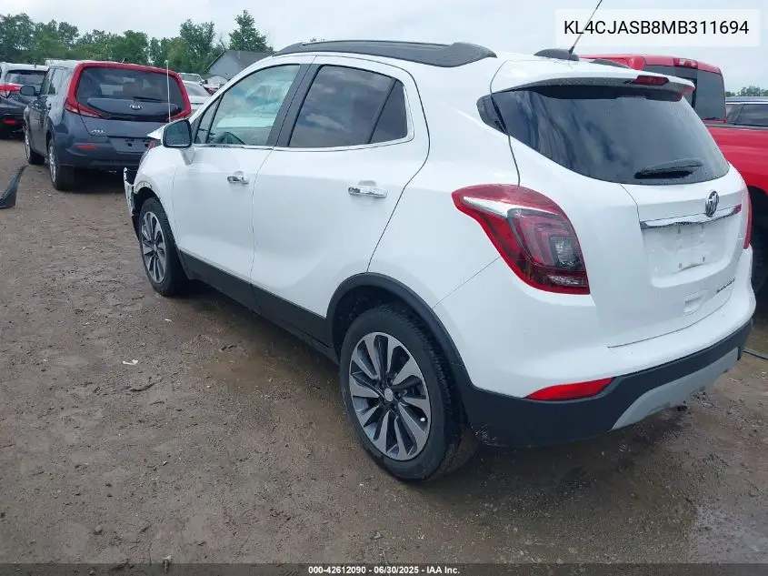 2021 Buick Encore Fwd Preferred VIN: KL4CJASB8MB311694 Lot: 42612090