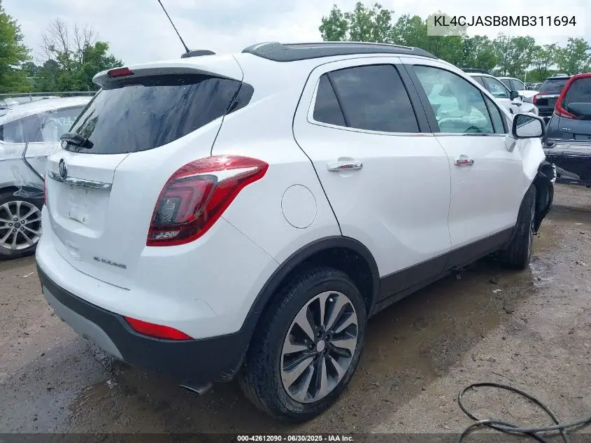2021 Buick Encore Fwd Preferred VIN: KL4CJASB8MB311694 Lot: 42612090