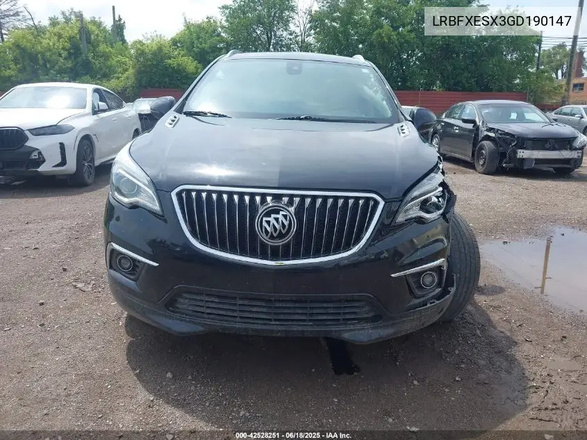 2016 Buick Envision Premium I VIN: LRBFXESX3GD190147 Lot: 42528251