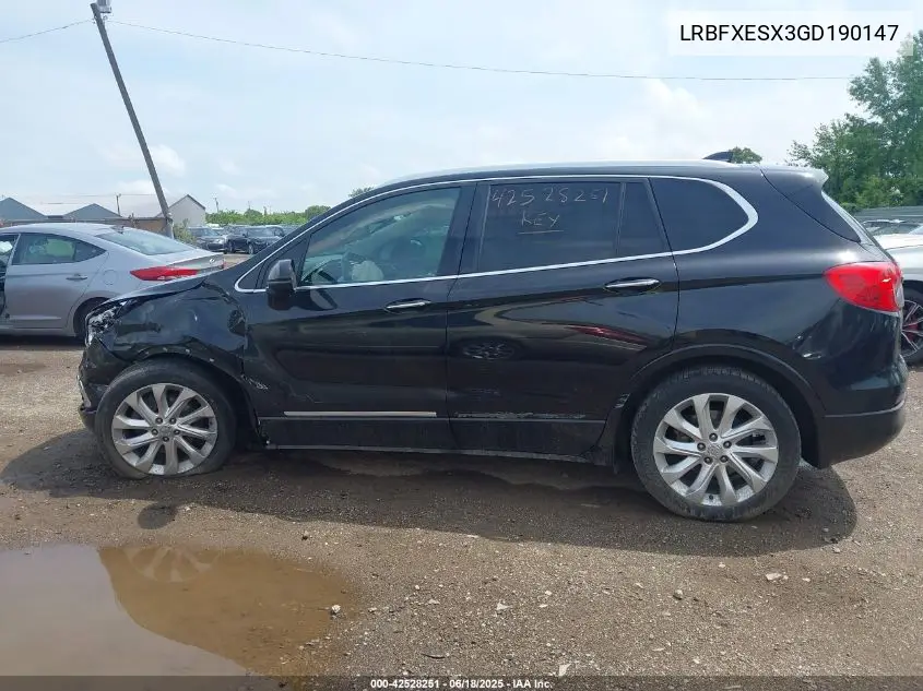 2016 Buick Envision Premium I VIN: LRBFXESX3GD190147 Lot: 42528251