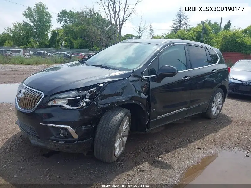 2016 Buick Envision Premium I VIN: LRBFXESX3GD190147 Lot: 42528251