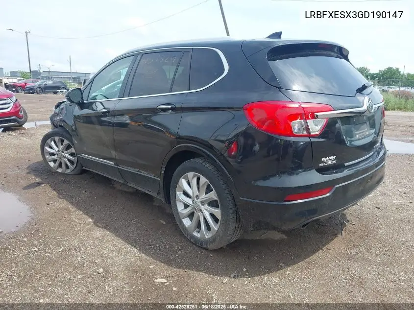 2016 Buick Envision Premium I VIN: LRBFXESX3GD190147 Lot: 42528251