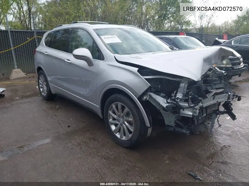 2019 Buick Envision Fwd Essence VIN: LRBFXCSA4KD072570 Lot: 42050131