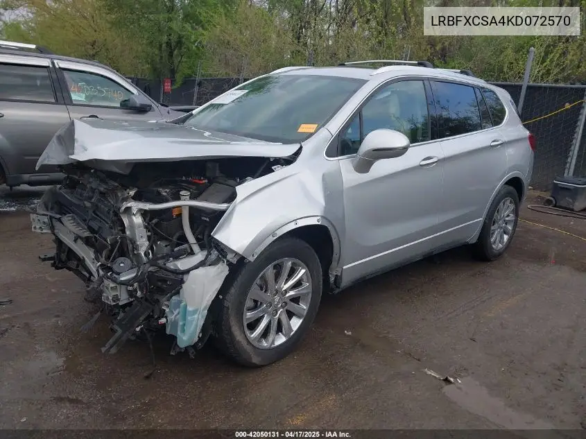 2019 Buick Envision Fwd Essence VIN: LRBFXCSA4KD072570 Lot: 42050131