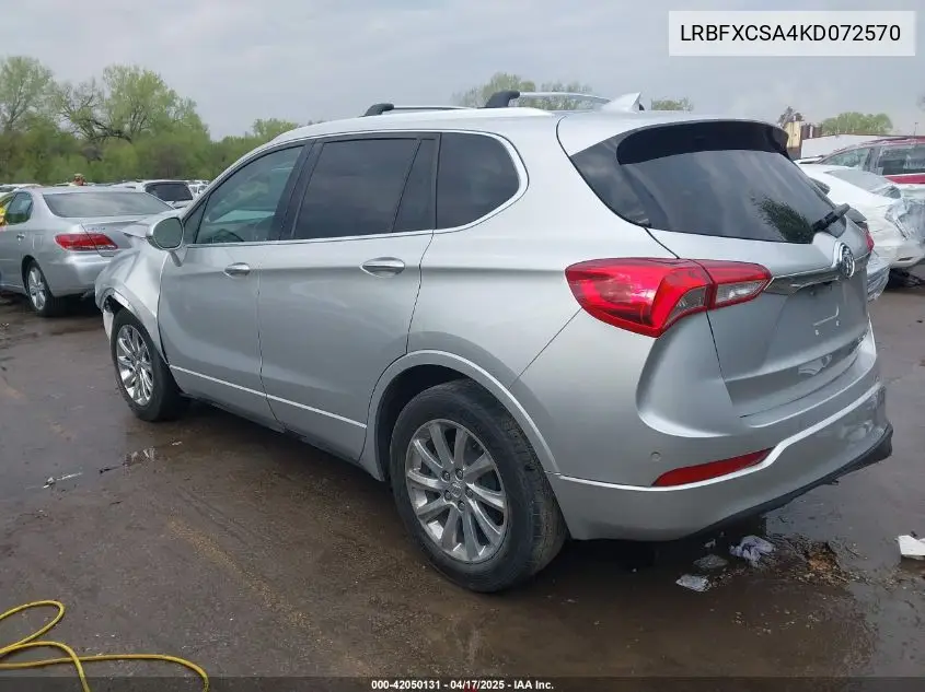 2019 Buick Envision Fwd Essence VIN: LRBFXCSA4KD072570 Lot: 42050131