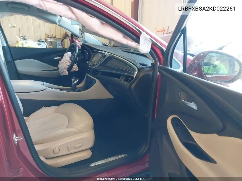 2019 Buick Envision Fwd Preferred VIN: LRBFXBSA2KD022261 Lot: 42225129