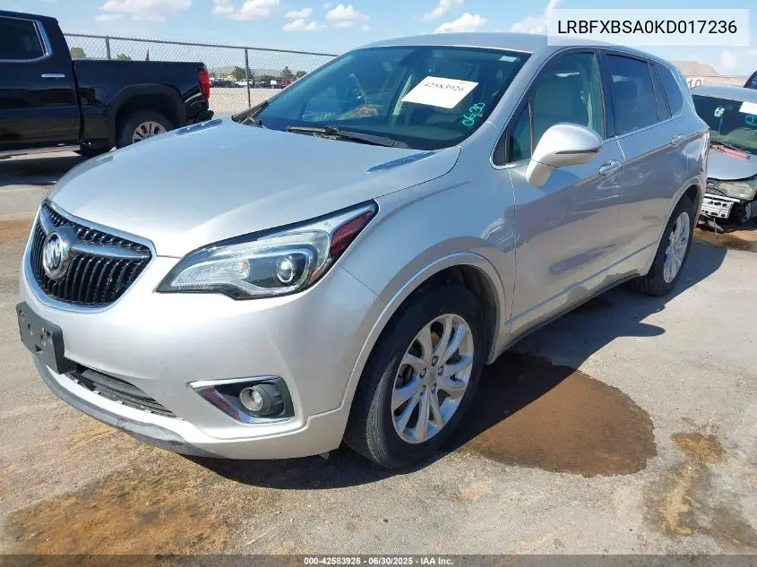 2019 Buick Envision Fwd Preferred VIN: LRBFXBSA0KD017236 Lot: 42583926