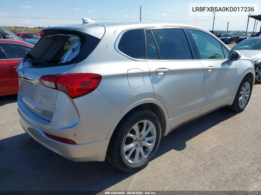 2019 Buick Envision Fwd Preferred VIN: LRBFXBSA0KD017236 Lot: 42583926