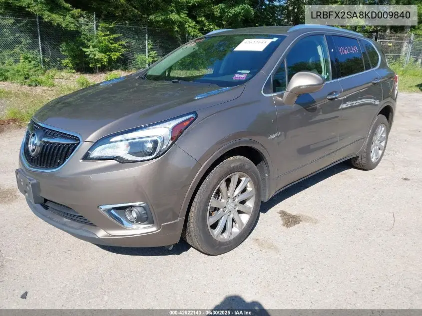 2019 Buick Envision Awd Essence VIN: LRBFX2SA8KD009840 Lot: 42622143
