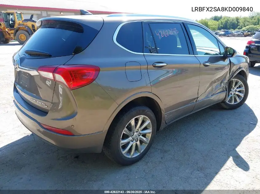 2019 Buick Envision Awd Essence VIN: LRBFX2SA8KD009840 Lot: 42622143
