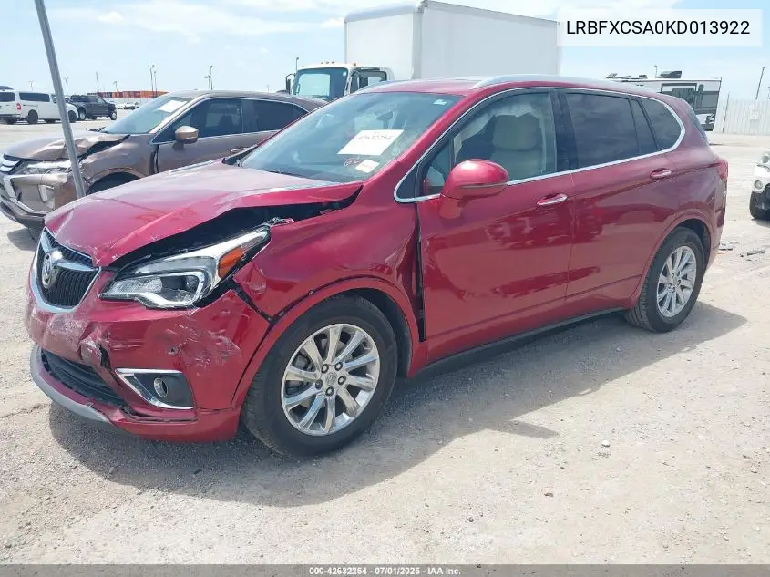 2019 Buick Envision Essence VIN: LRBFXCSA0KD013922 Lot: 42632254