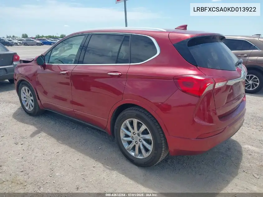 2019 Buick Envision Essence VIN: LRBFXCSA0KD013922 Lot: 42632254