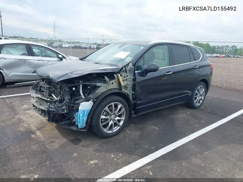 2020 Buick Envision Fwd Essence VIN: LRBFXCSA7LD155492 Lot: 42071119