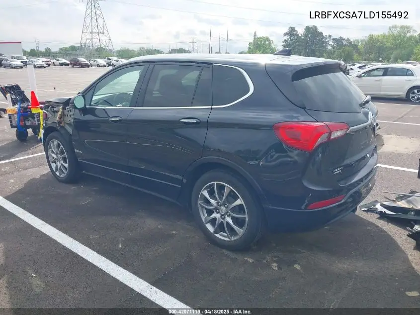 2020 Buick Envision Fwd Essence VIN: LRBFXCSA7LD155492 Lot: 42071119