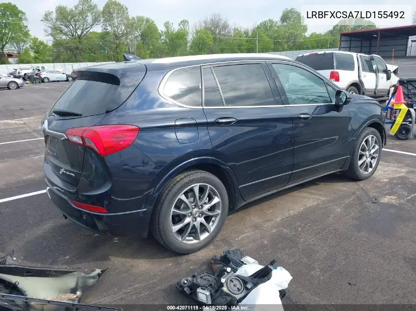 2020 Buick Envision Fwd Essence VIN: LRBFXCSA7LD155492 Lot: 42071119