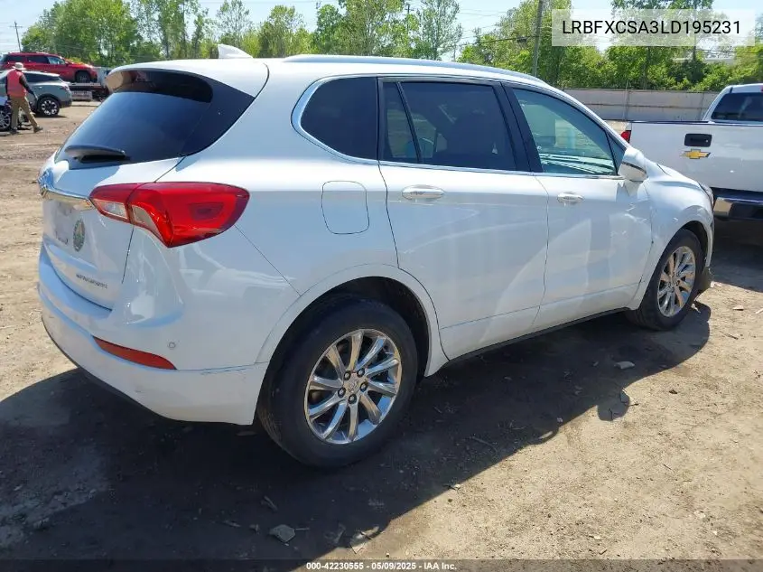 2020 Buick Envision Fwd Essence VIN: LRBFXCSA3LD195231 Lot: 42230555