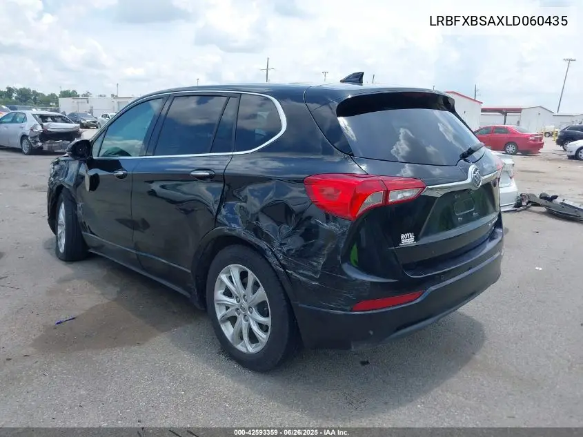 2020 Buick Envision Fwd Preferred VIN: LRBFXBSAXLD060435 Lot: 42593359