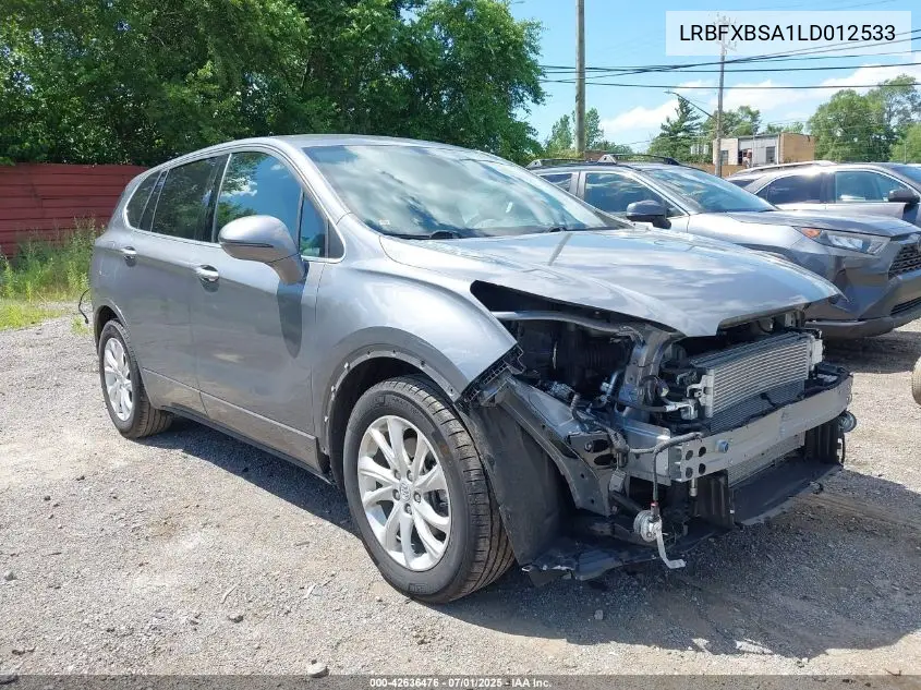 2020 Buick Envision Fwd Preferred VIN: LRBFXBSA1LD012533 Lot: 42636476