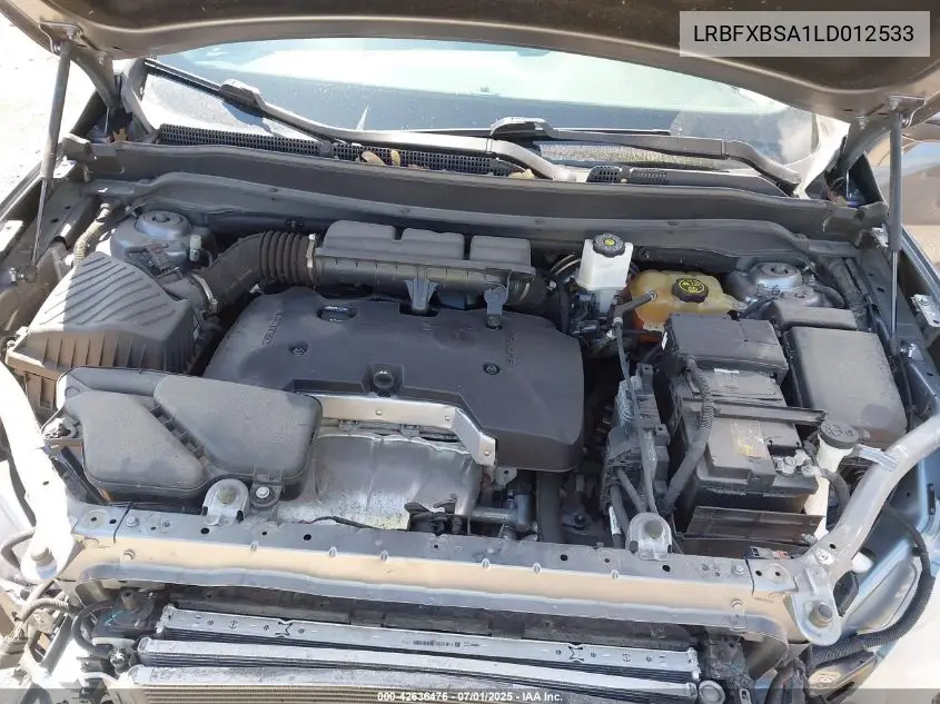 2020 Buick Envision Fwd Preferred VIN: LRBFXBSA1LD012533 Lot: 42636476