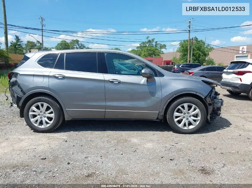 2020 Buick Envision Fwd Preferred VIN: LRBFXBSA1LD012533 Lot: 42636476