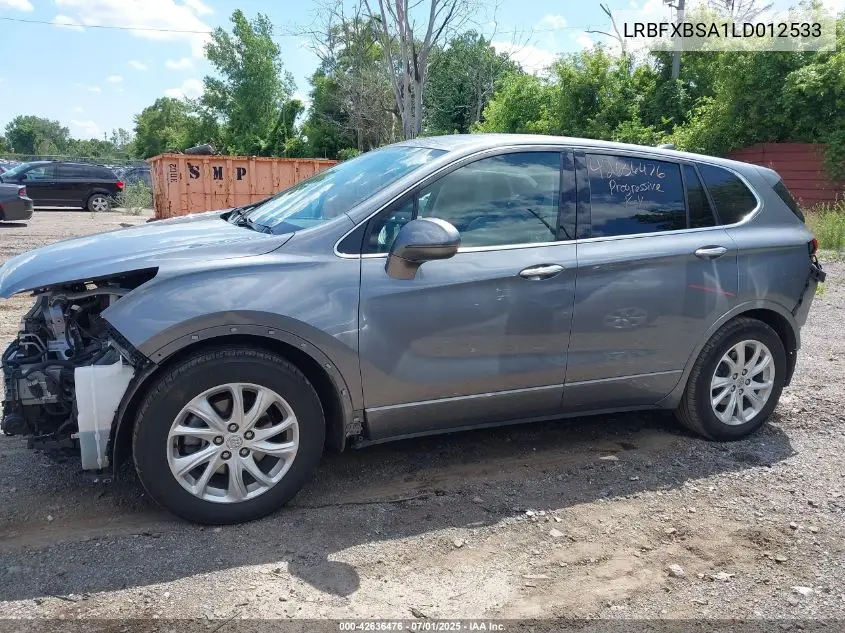 2020 Buick Envision Fwd Preferred VIN: LRBFXBSA1LD012533 Lot: 42636476