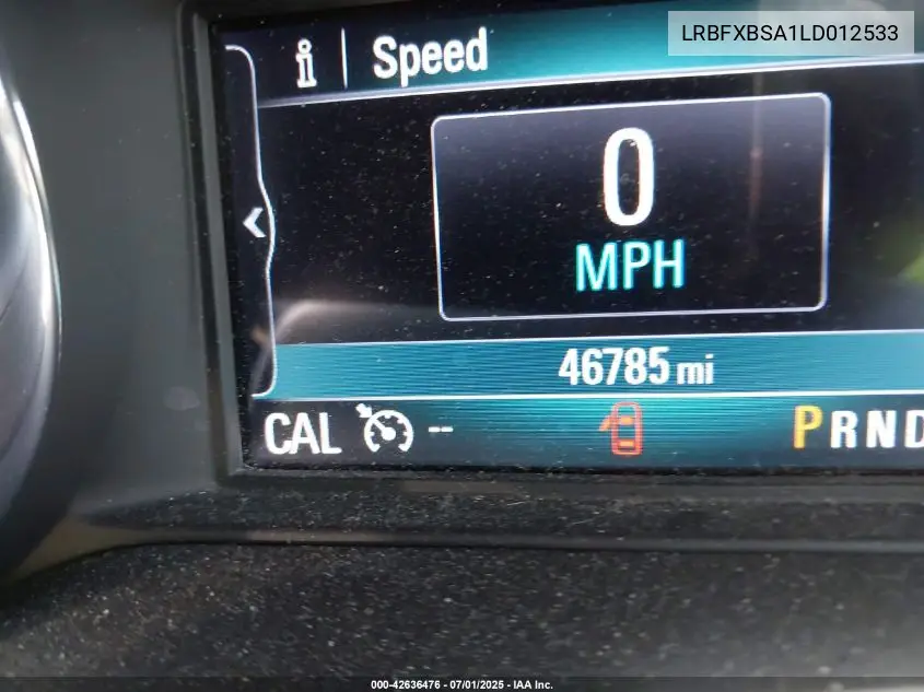 2020 Buick Envision Fwd Preferred VIN: LRBFXBSA1LD012533 Lot: 42636476