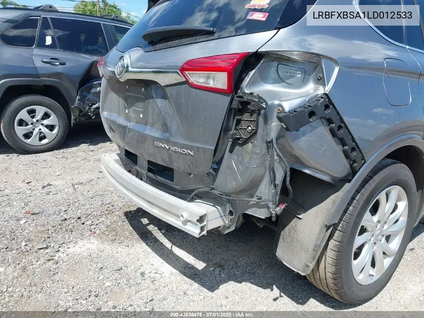 2020 Buick Envision Fwd Preferred VIN: LRBFXBSA1LD012533 Lot: 42636476