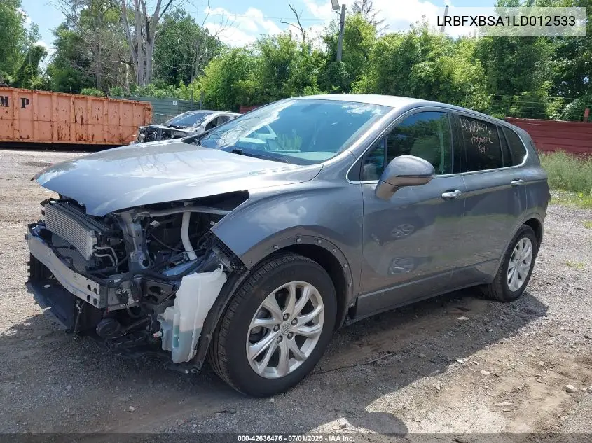 2020 Buick Envision Fwd Preferred VIN: LRBFXBSA1LD012533 Lot: 42636476