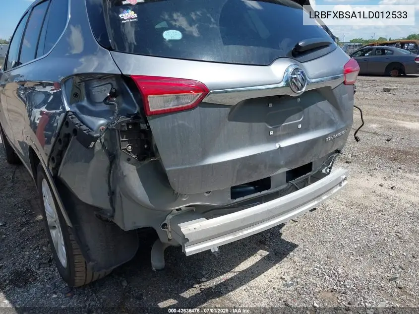 2020 Buick Envision Fwd Preferred VIN: LRBFXBSA1LD012533 Lot: 42636476