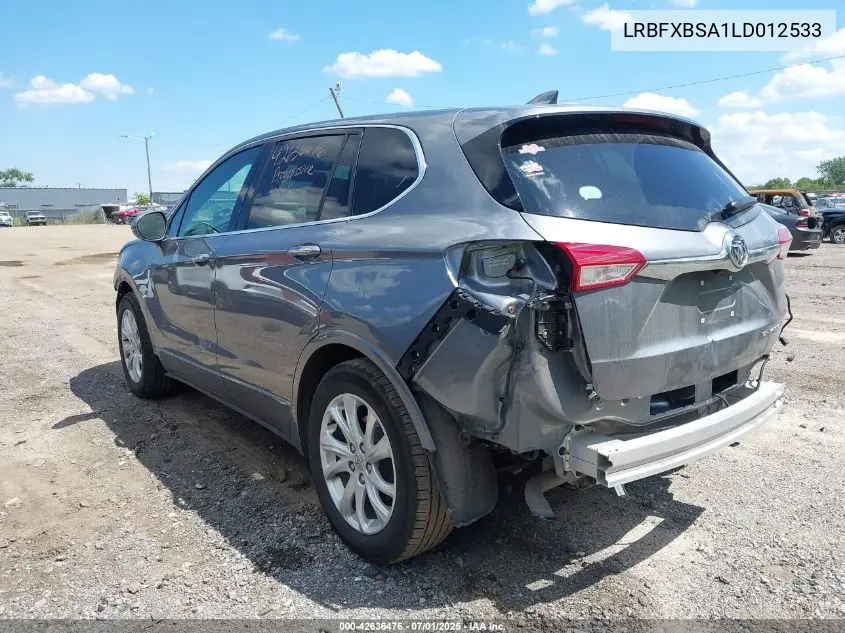 2020 Buick Envision Fwd Preferred VIN: LRBFXBSA1LD012533 Lot: 42636476