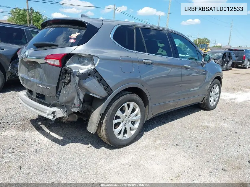 2020 Buick Envision Fwd Preferred VIN: LRBFXBSA1LD012533 Lot: 42636476