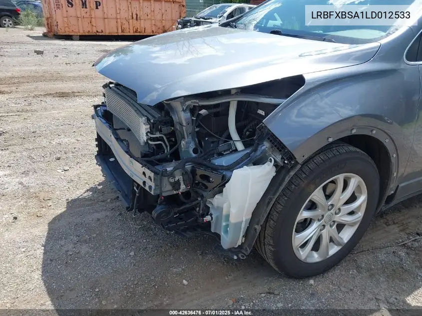 2020 Buick Envision Fwd Preferred VIN: LRBFXBSA1LD012533 Lot: 42636476