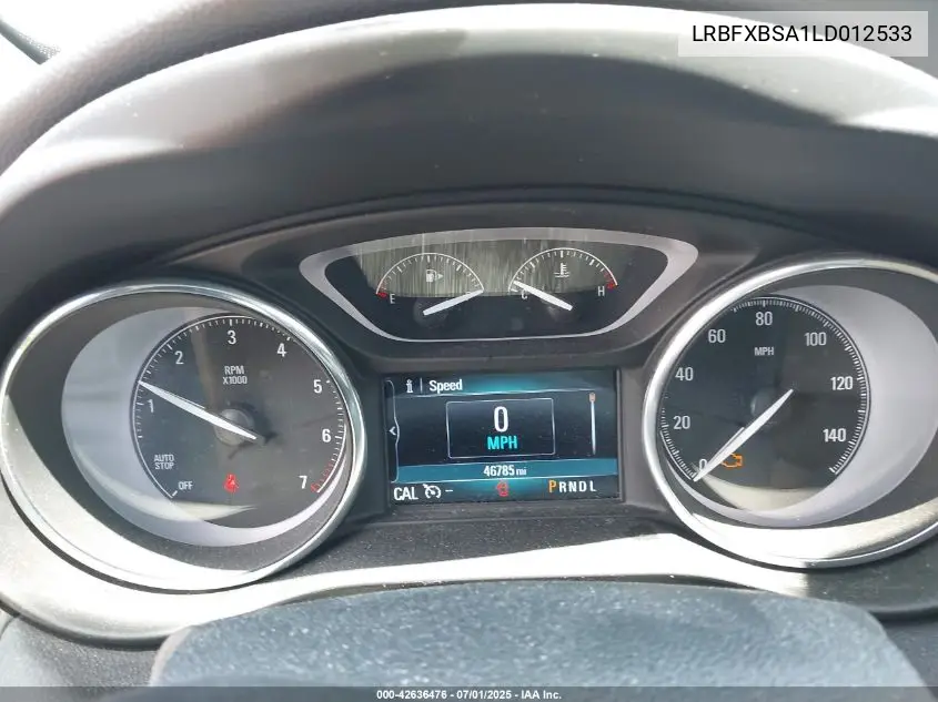 2020 Buick Envision Fwd Preferred VIN: LRBFXBSA1LD012533 Lot: 42636476